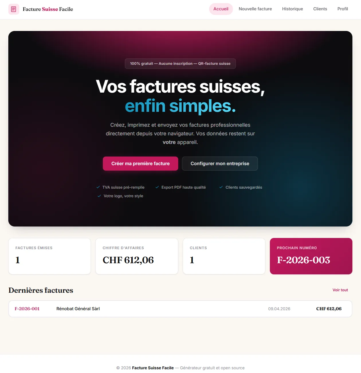 Facture Suisse Facile